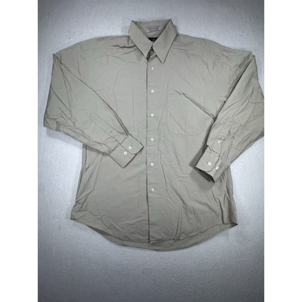 Vito Rufolo Men's Dress Shirt 15 32/33 Beige Long Sleeve Button Front
